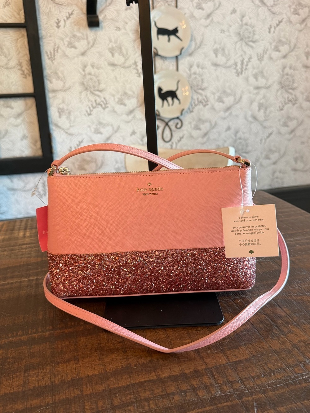 kate spade Flash Glitter Pink Crossbody Bag MSRP $279 NWT - Picture 2 of 5